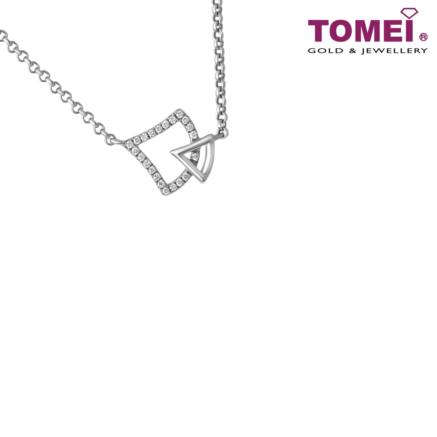 TOMEI Diamond Necklace, White Gold 585 (B1031)