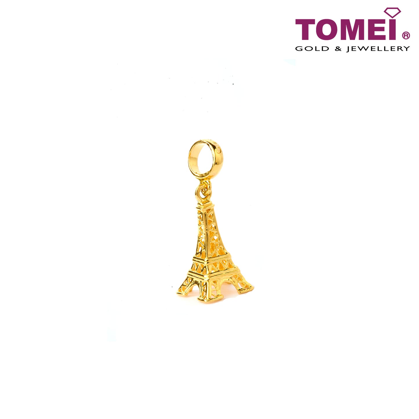 TOMEI Love In Paris Charm, Yellow Gold 916 (TM-PT057-1C)