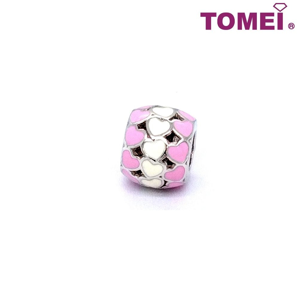 Romantically Raving Hearts Charm | Tomei White Gold 585 (14K) (P5883)
