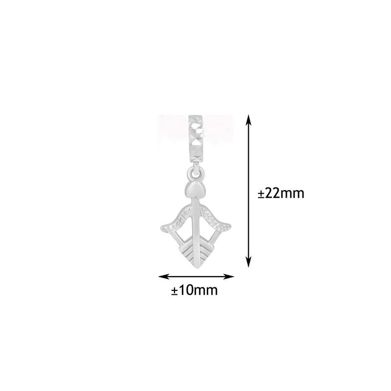 TOMEI Be My Valentine Arrow Charm, White Gold 585