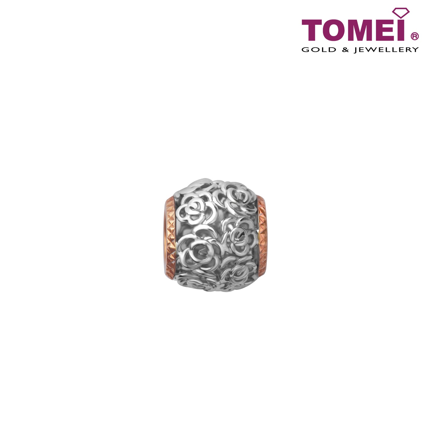 Charm of Crocheted Roses in Intertwined Opulence | Tomei White Gold 585 (14K) (P6119)