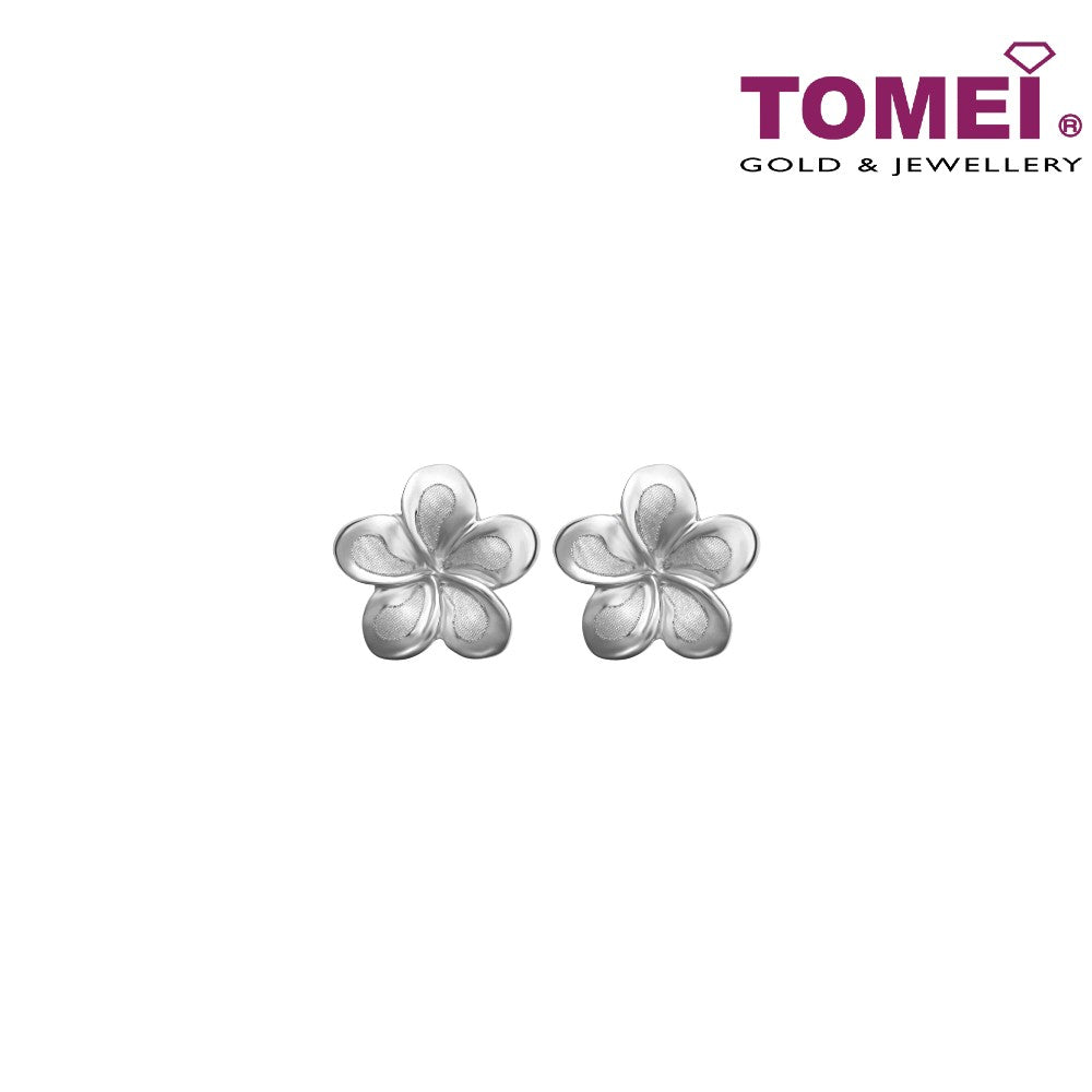 TOMEI Splendour in Floriate Elegance Earrings, White Gold 585