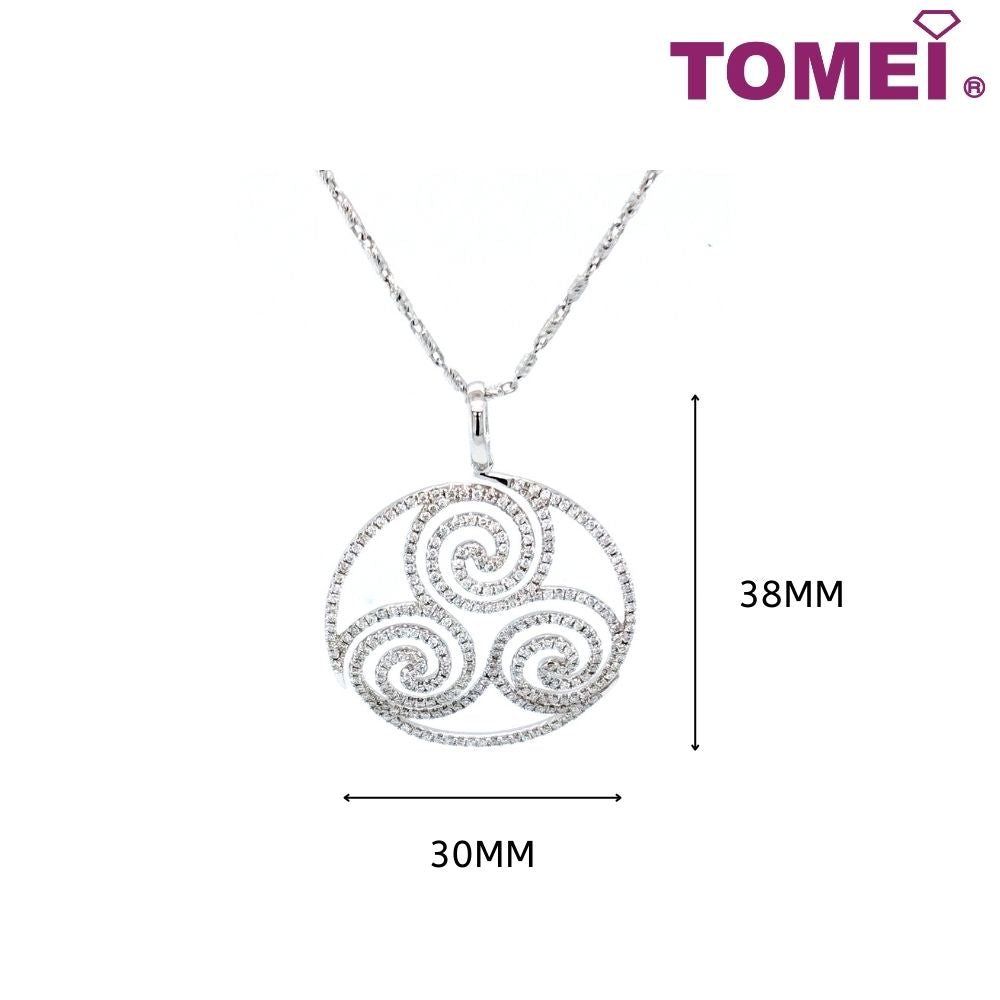 TOMEI Triplicity of  Waves with Razzmatazz Pendant, Diamond White Gold 750 (P3929)