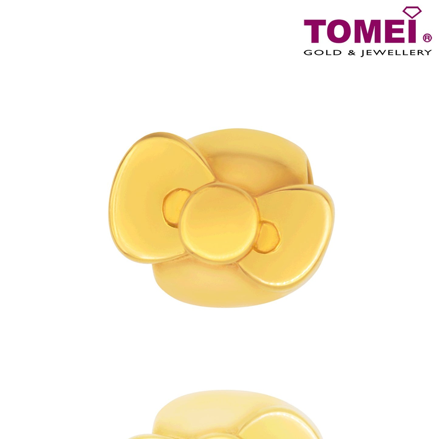 TOMEI x Hello Kitty Ribbon Chomel Charm, Yellow Gold 916 (HK-YG0452P-1C-2.81G)