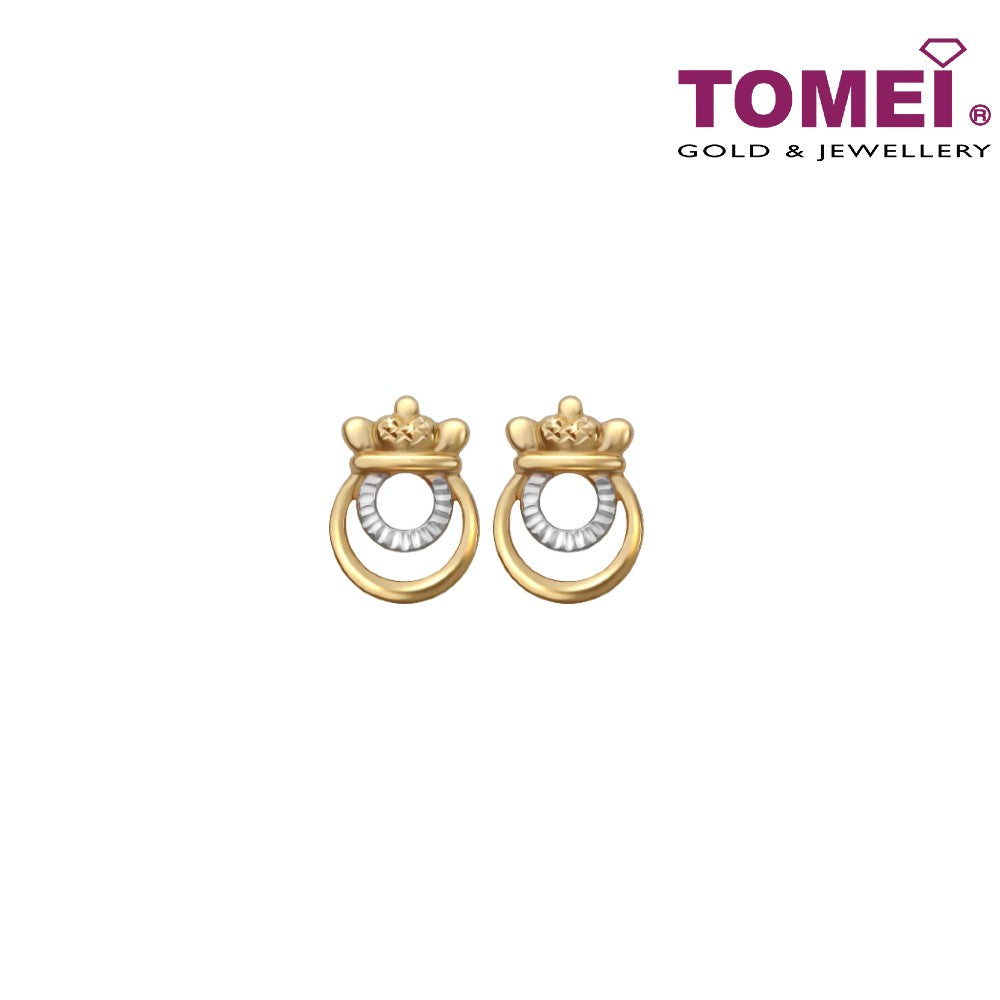 TOMEI Sweet Petite Earrings, Yellow Gold 916 (9Q-YG1185E-2C) (2.47G)