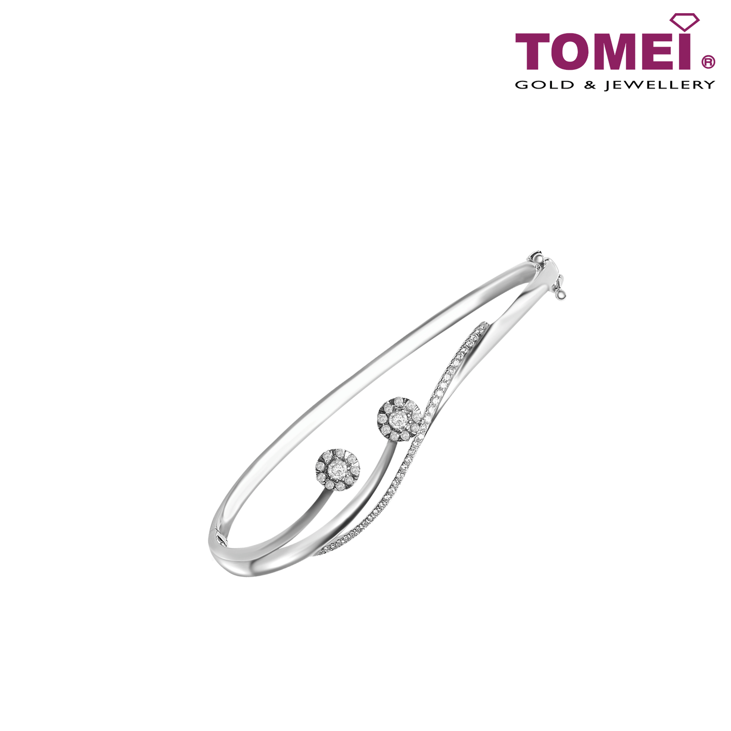 TOMEI Bangle of Style and Grace, White Gold 375 (B0661)