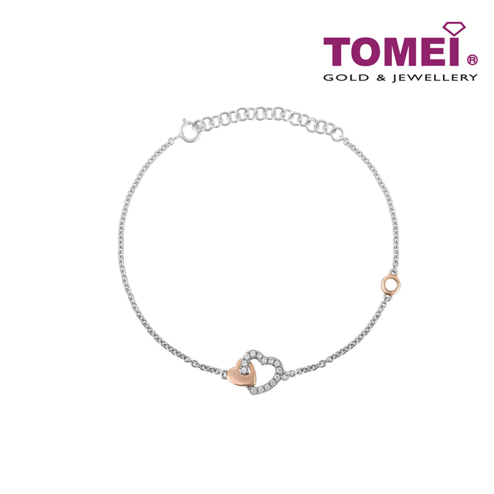 TOMEI Diamond Bracelet I White and Rose Gold 585
