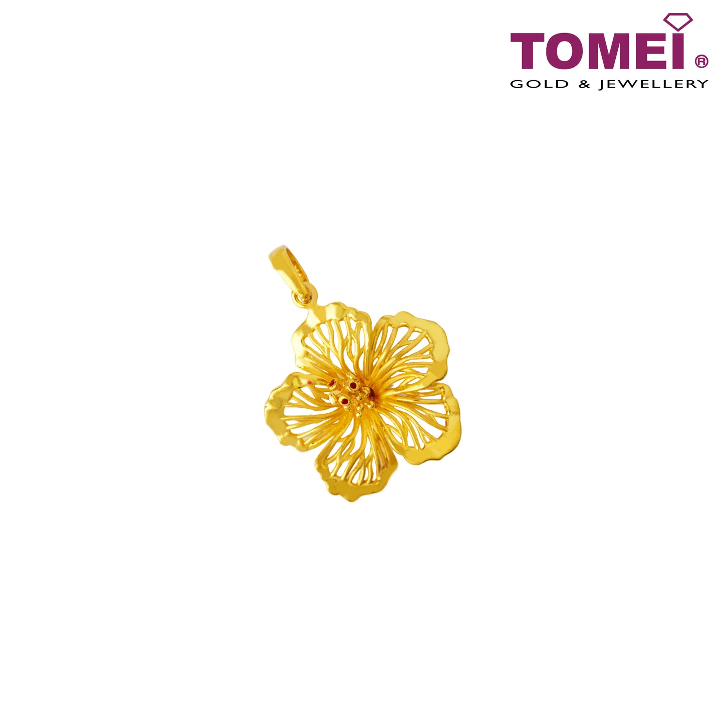 TOMEI Pesona Bunga Raya Pendant, Yellow Gold 916