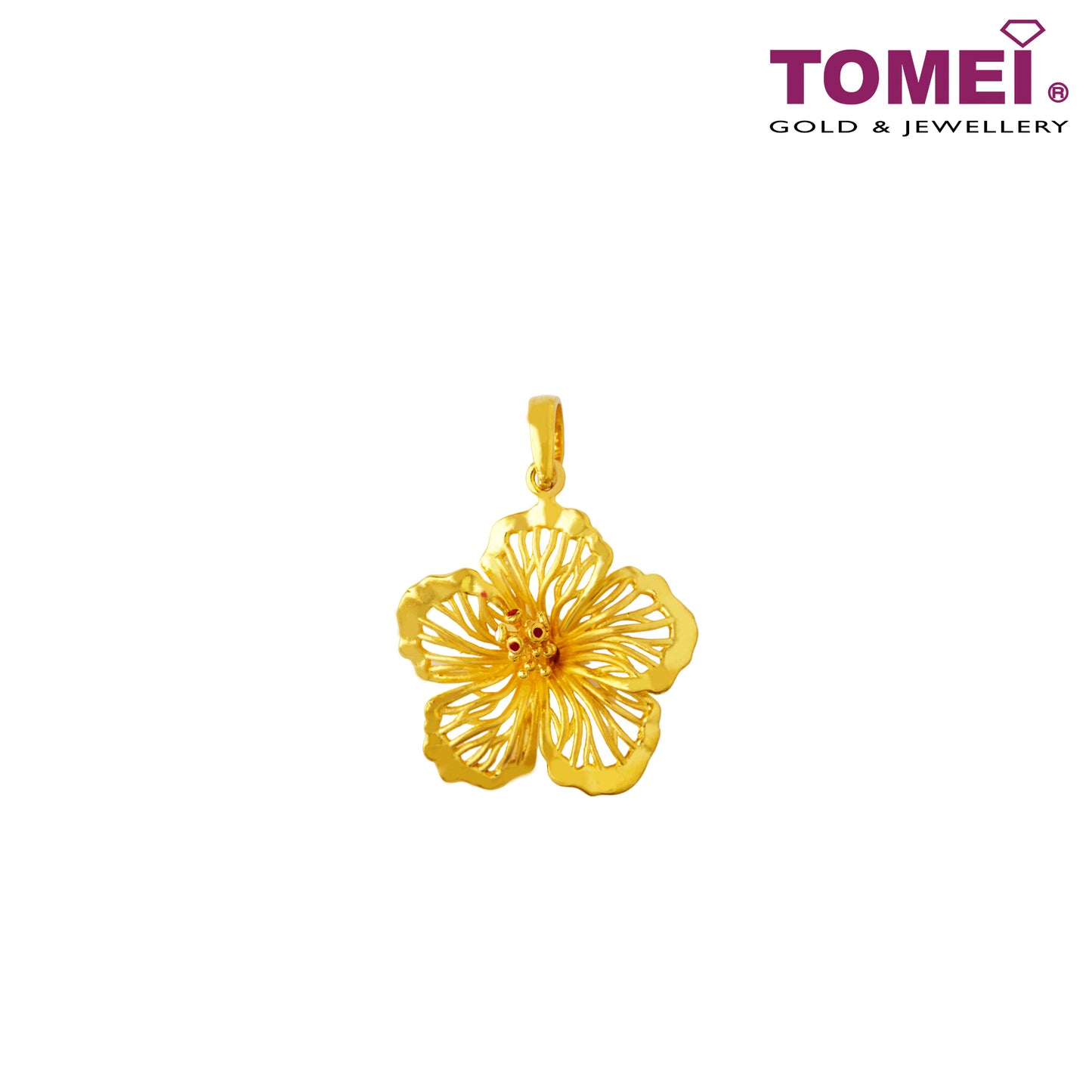 TOMEI Pesona Bunga Raya Pendant, Yellow Gold 916