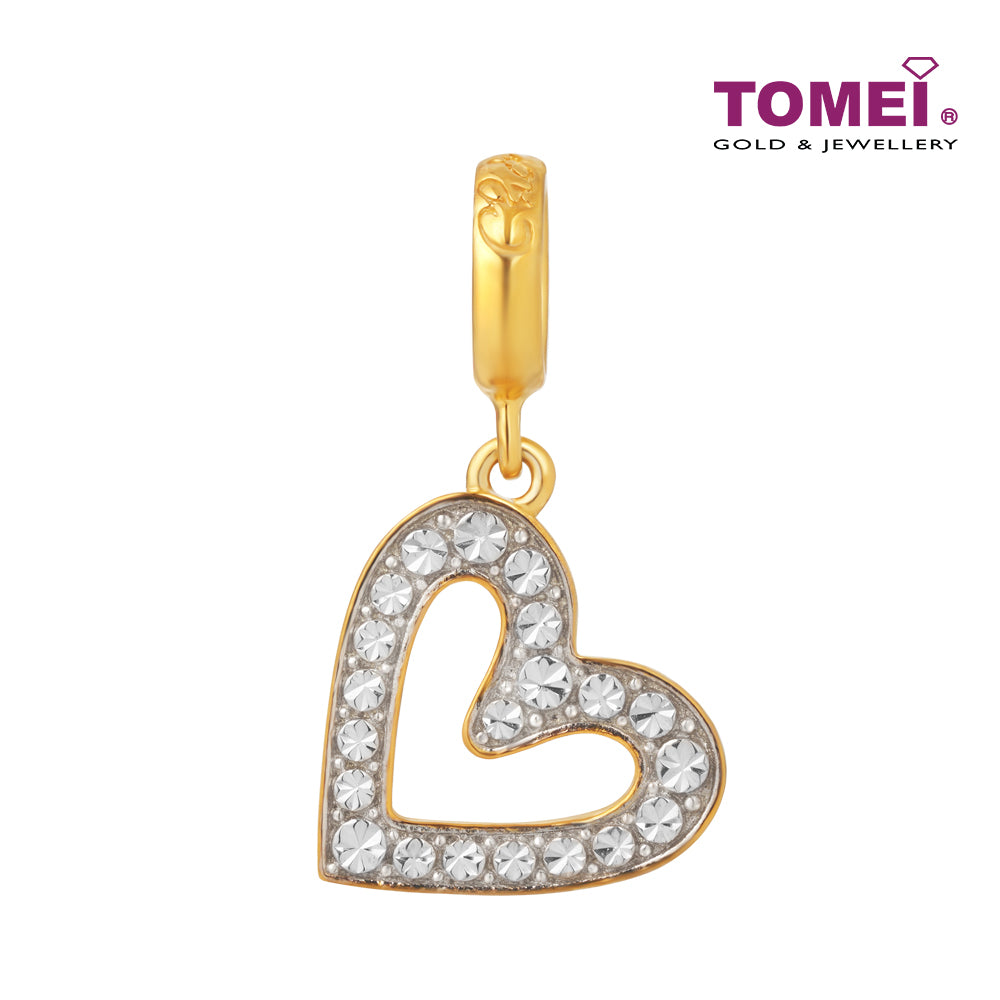 TOMEI Twinkling Heart Charm, Yellow Gold 916