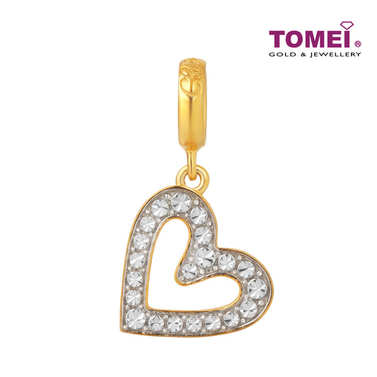 TOMEI Twinkling Heart Charm, Yellow Gold 916