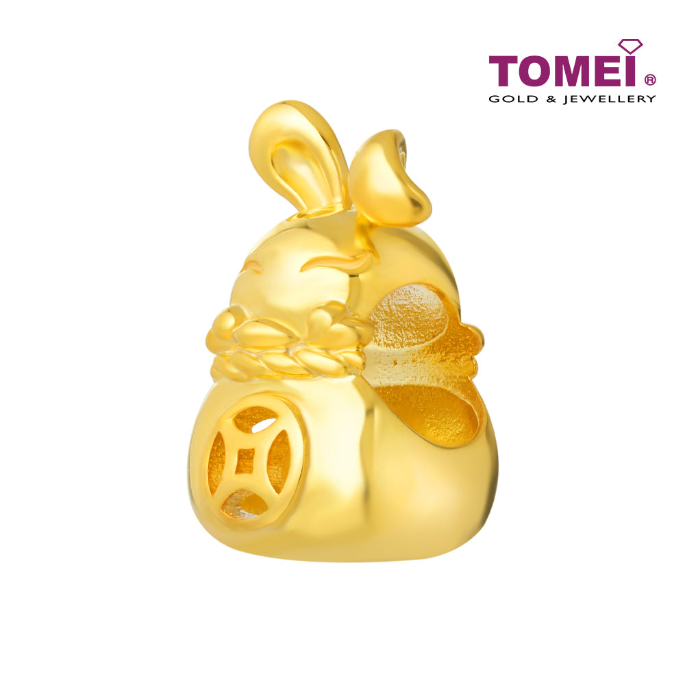 TOMEI Prosperity Rabbit Charm, Yellow Gold 916