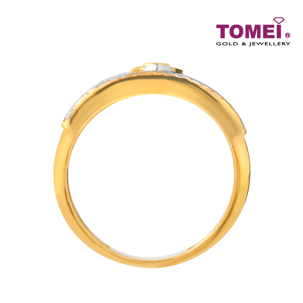 TOMEI Diamond Cut Collection Horseshoe Abacus Ring, Yellow Gold 916