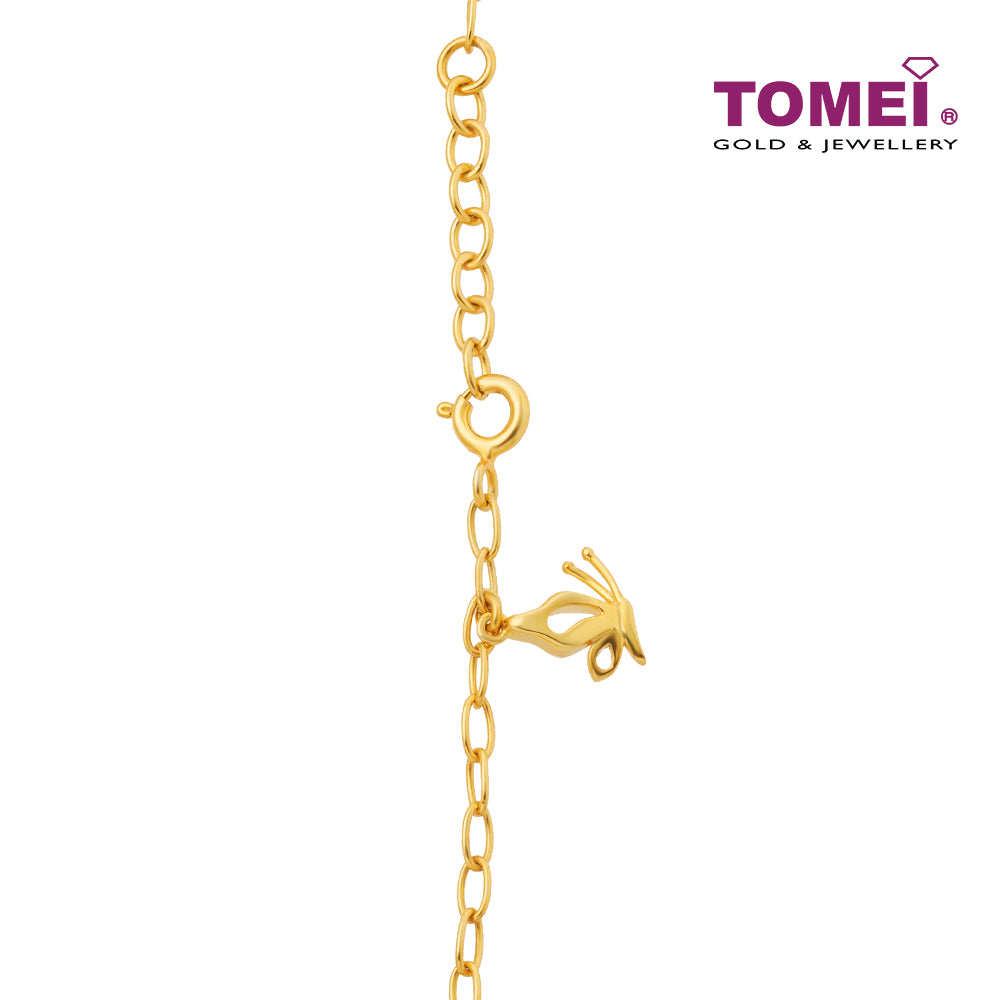 TOMEI Blooming Peony Flower Bracelet, Yellow Gold 916