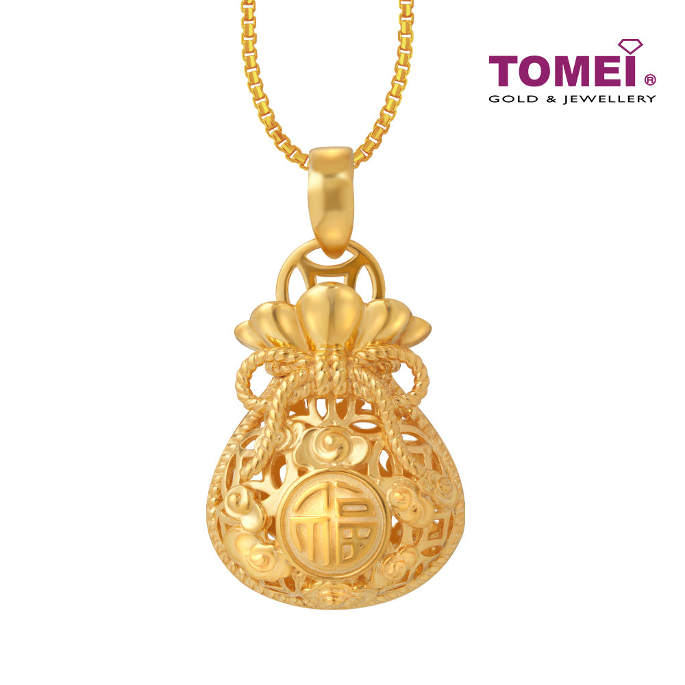 TOMEI Money Bag Pendant, Yellow Gold 916