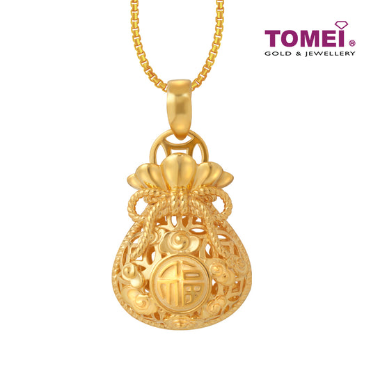 TOMEI Money Bag Pendant, Yellow Gold 916