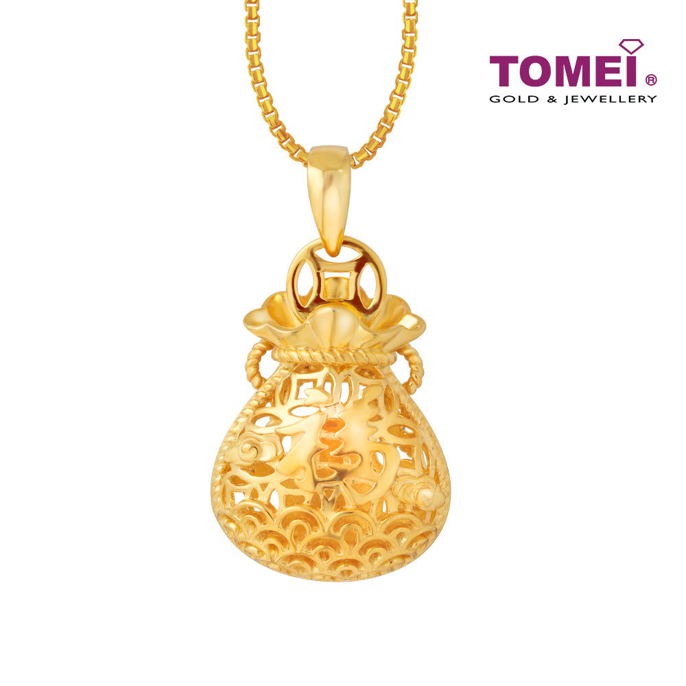 TOMEI Money Bag Pendant, Yellow Gold 916