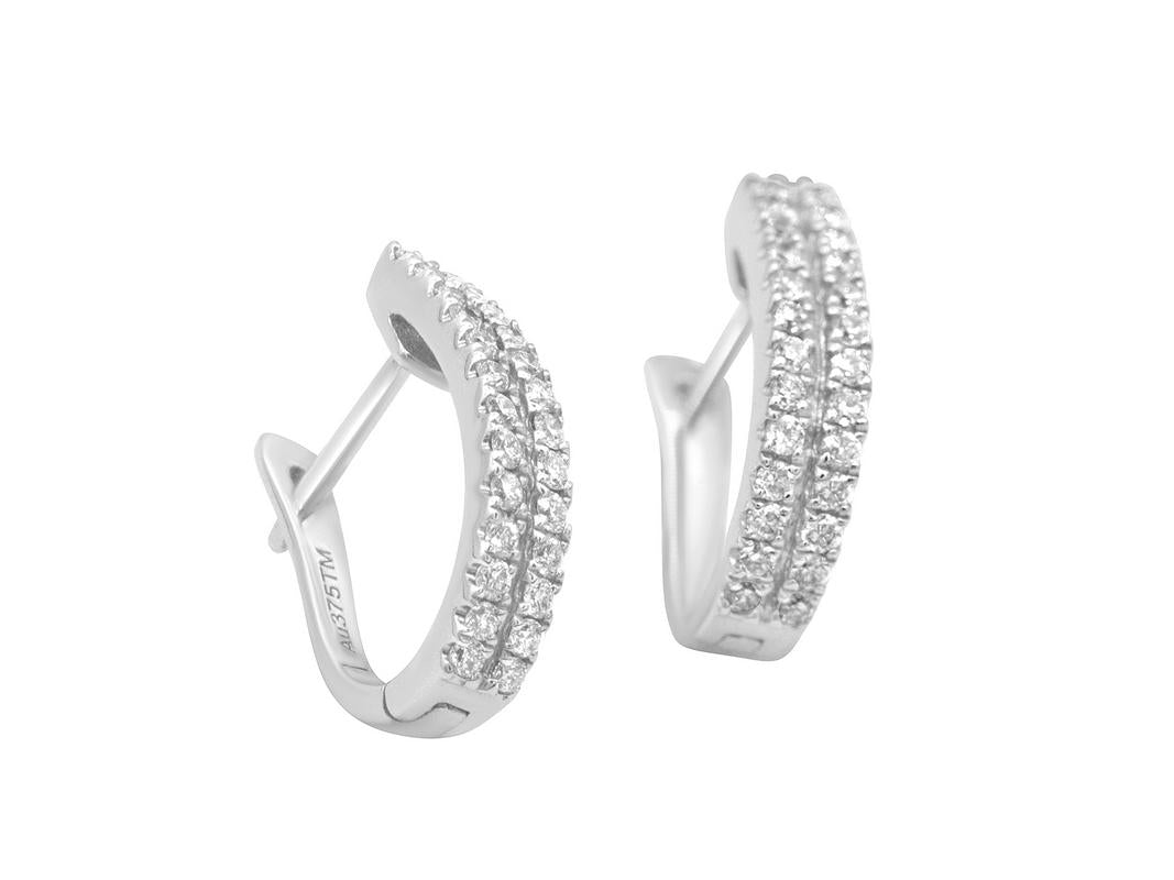 TOMEI Double-Rows Diamond Earrings I White Gold 585 (E839)