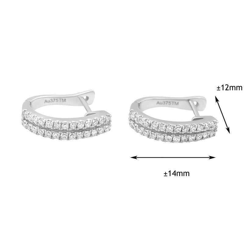 TOMEI Double-Rows Diamond Earrings I White Gold 585 (E839)