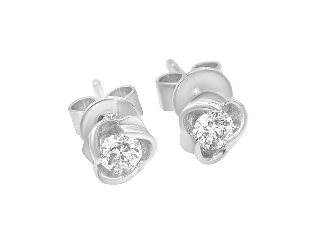 Tomei White Gold 375 (9K) "Wrap You in a Hug" Diamond Earrings (E1258)