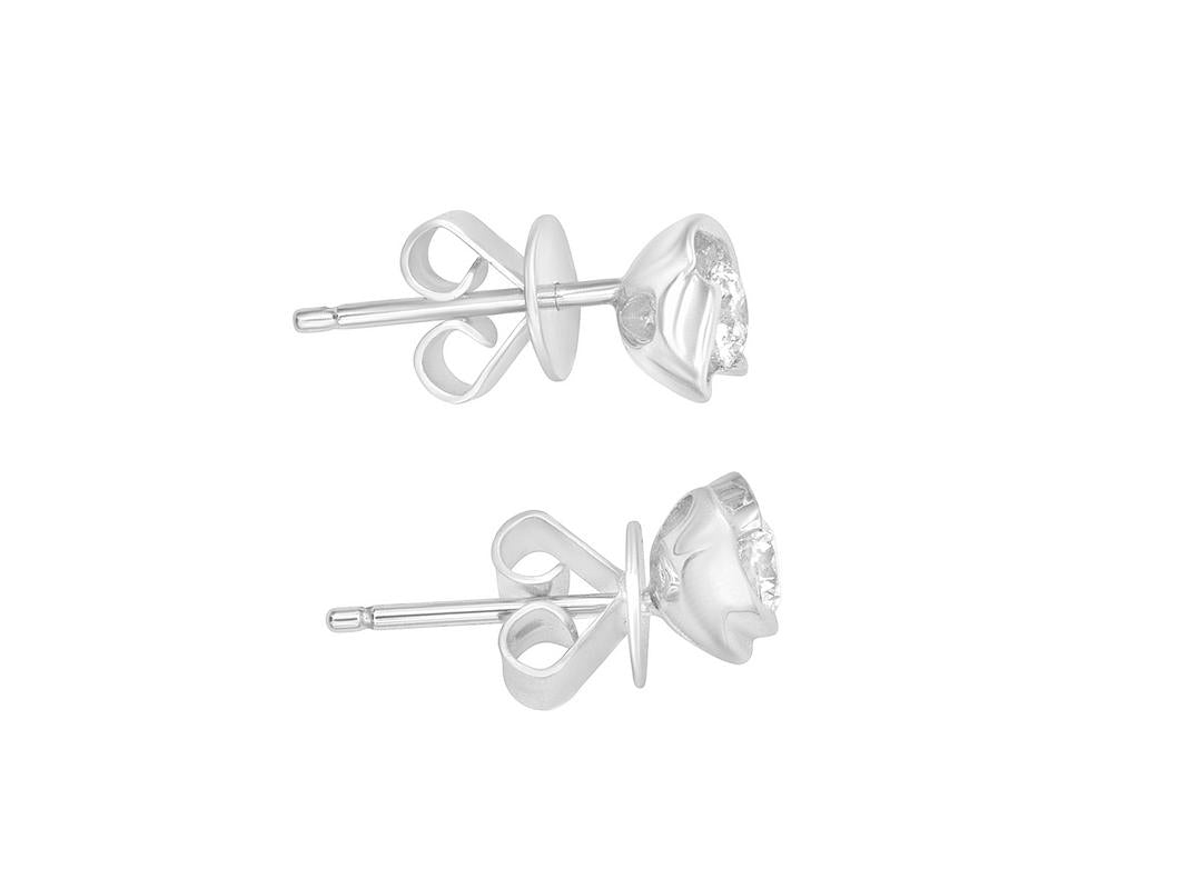 Tomei White Gold 375 (9K) "Wrap You in a Hug" Diamond Earrings (E1258)
