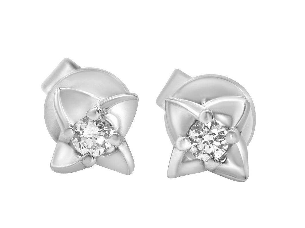 Tomei White Gold 585 (14K) "Lucky in Love" Diamond Earrings (E1438)