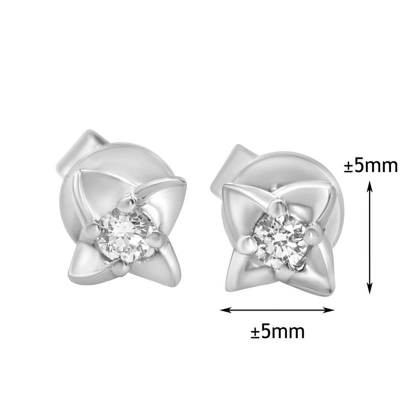 Tomei White Gold 585 (14K) "Lucky in Love" Diamond Earrings (E1438)