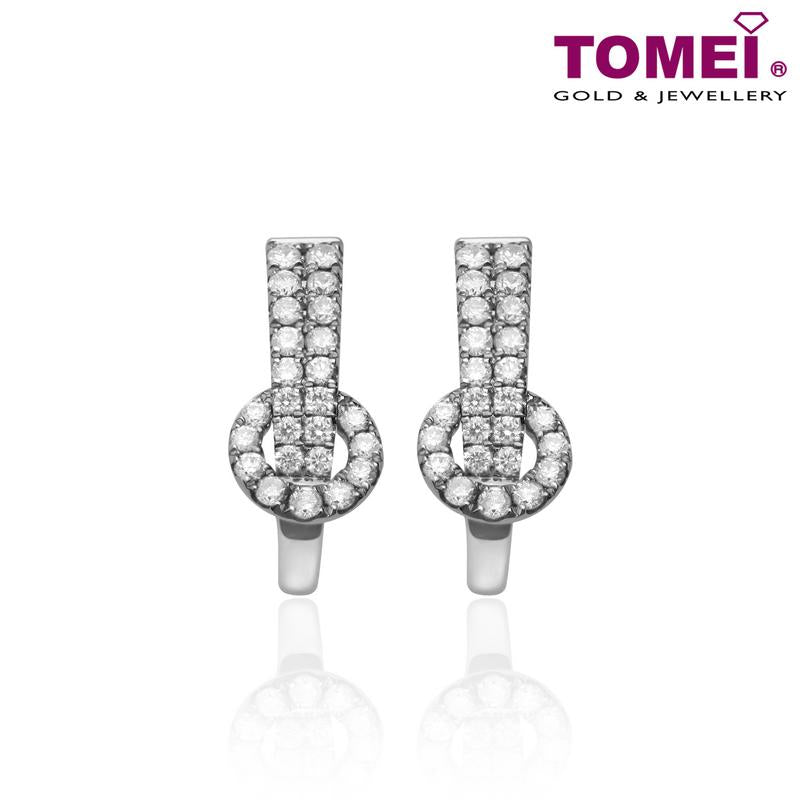 Tomei White Gold 585 (14K) Diamond Earrings (E2009)