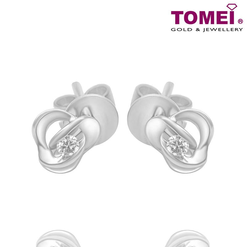 Tomei White Gold 585 (14K) Diamond Earrings (E1487)