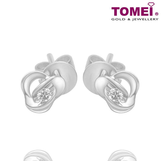 Tomei White Gold 585 (14K) Diamond Earrings (E1487)