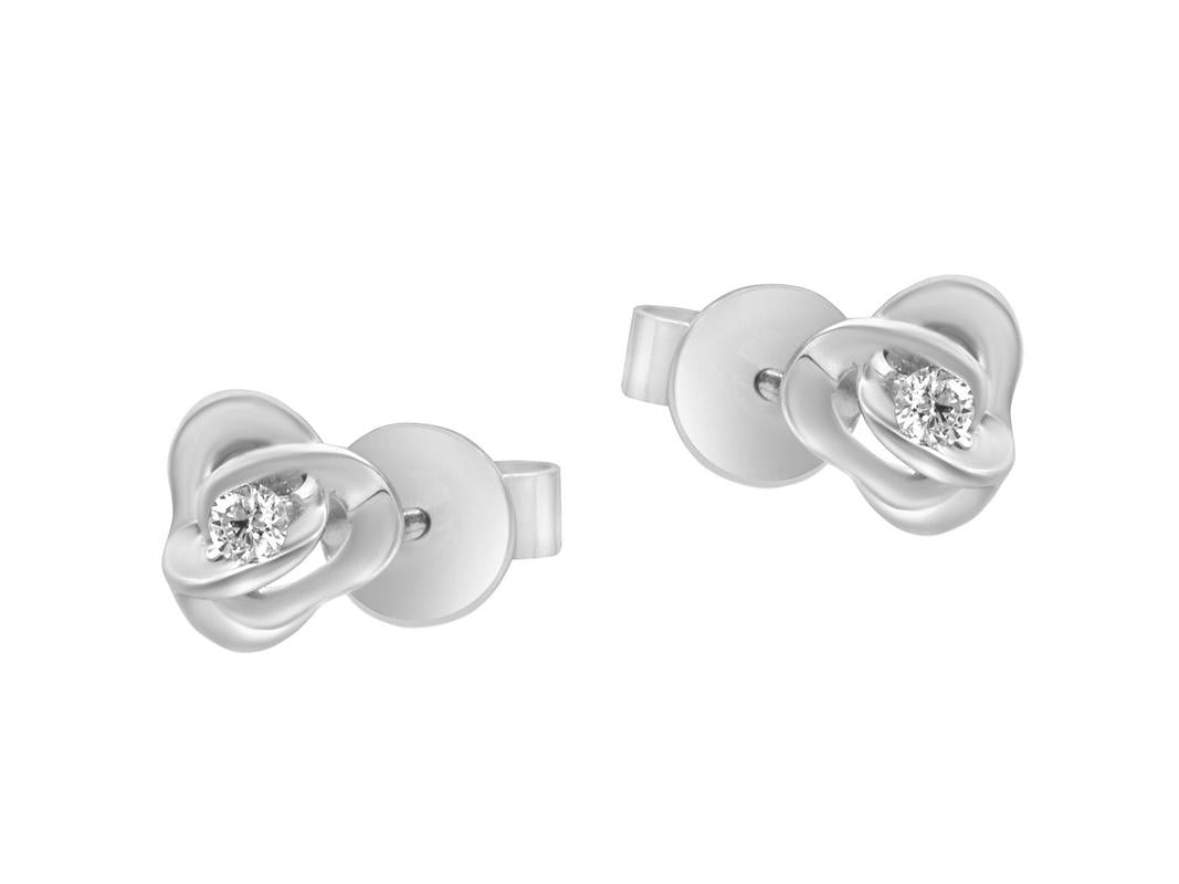 Tomei White Gold 585 (14K) Diamond Earrings (E1487)