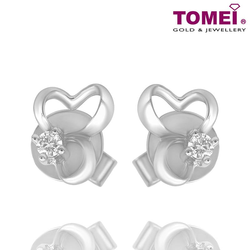 Tomei White Gold 585 (14K) Diamond Earrings (E1018)