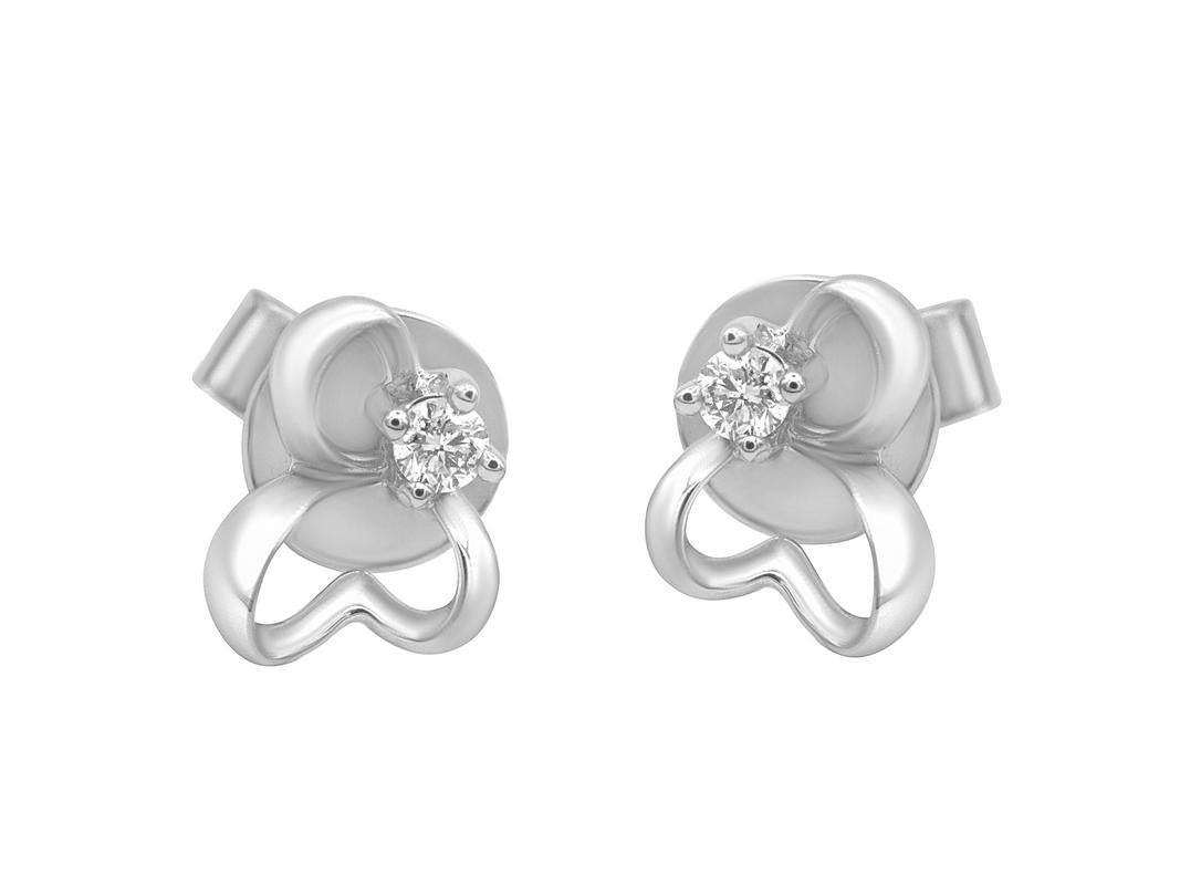 Tomei White Gold 585 (14K) Diamond Earrings (E1018)