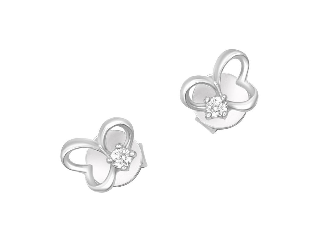 Tomei White Gold 585 (14K) Diamond Earrings (E1018)