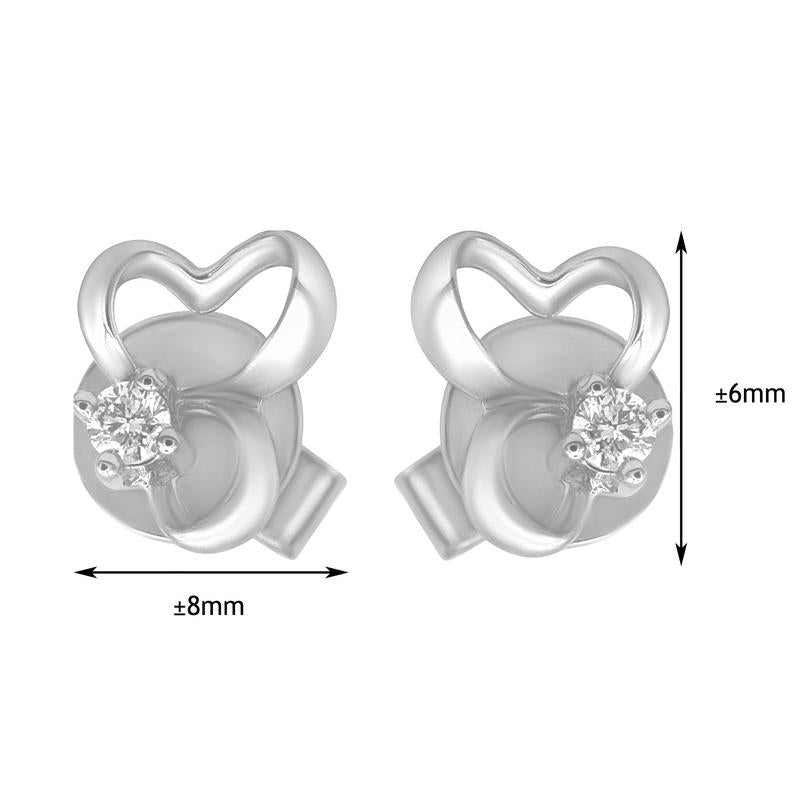 Tomei White Gold 585 (14K) Diamond Earrings (E1018)