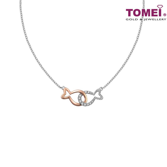 TOMEI Bonds of Grace Necklace, Diamond White Gold 585 (B1113)