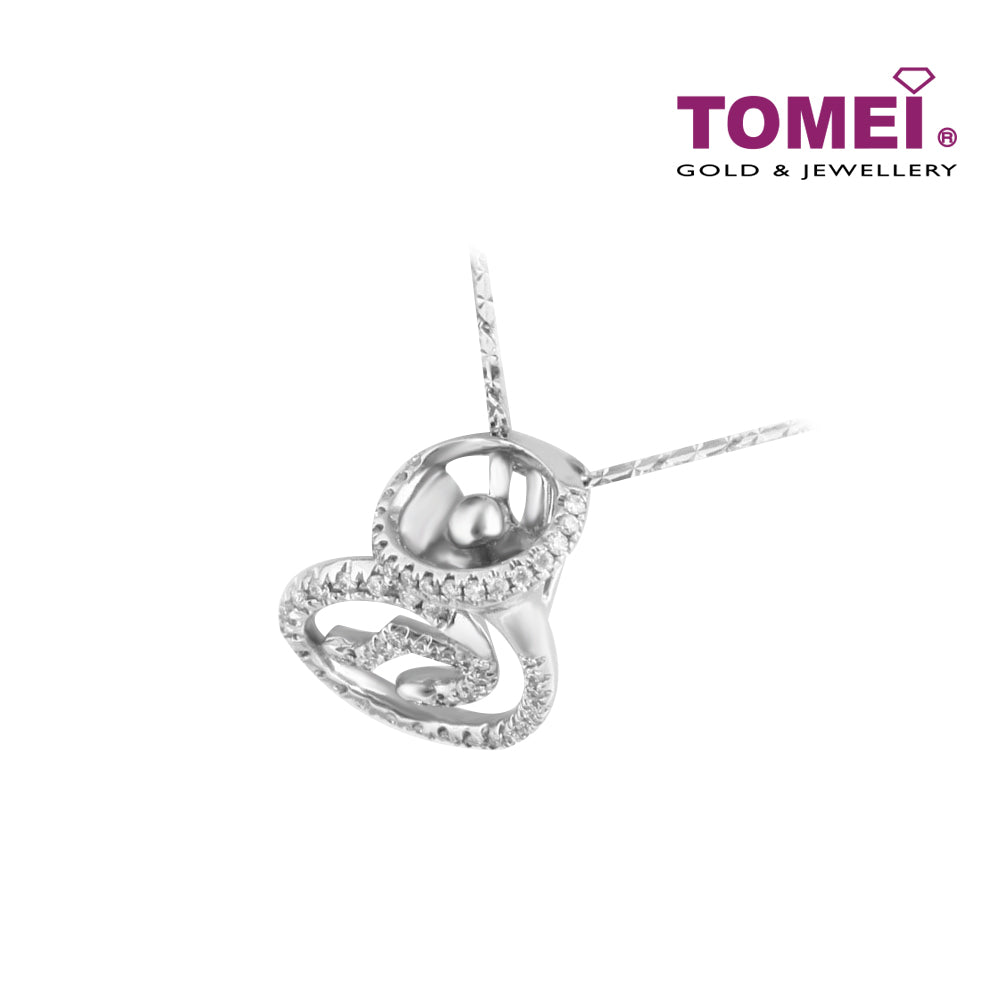 TOMEI Sing Out Loud Diamond Pendant Set, White Gold 375