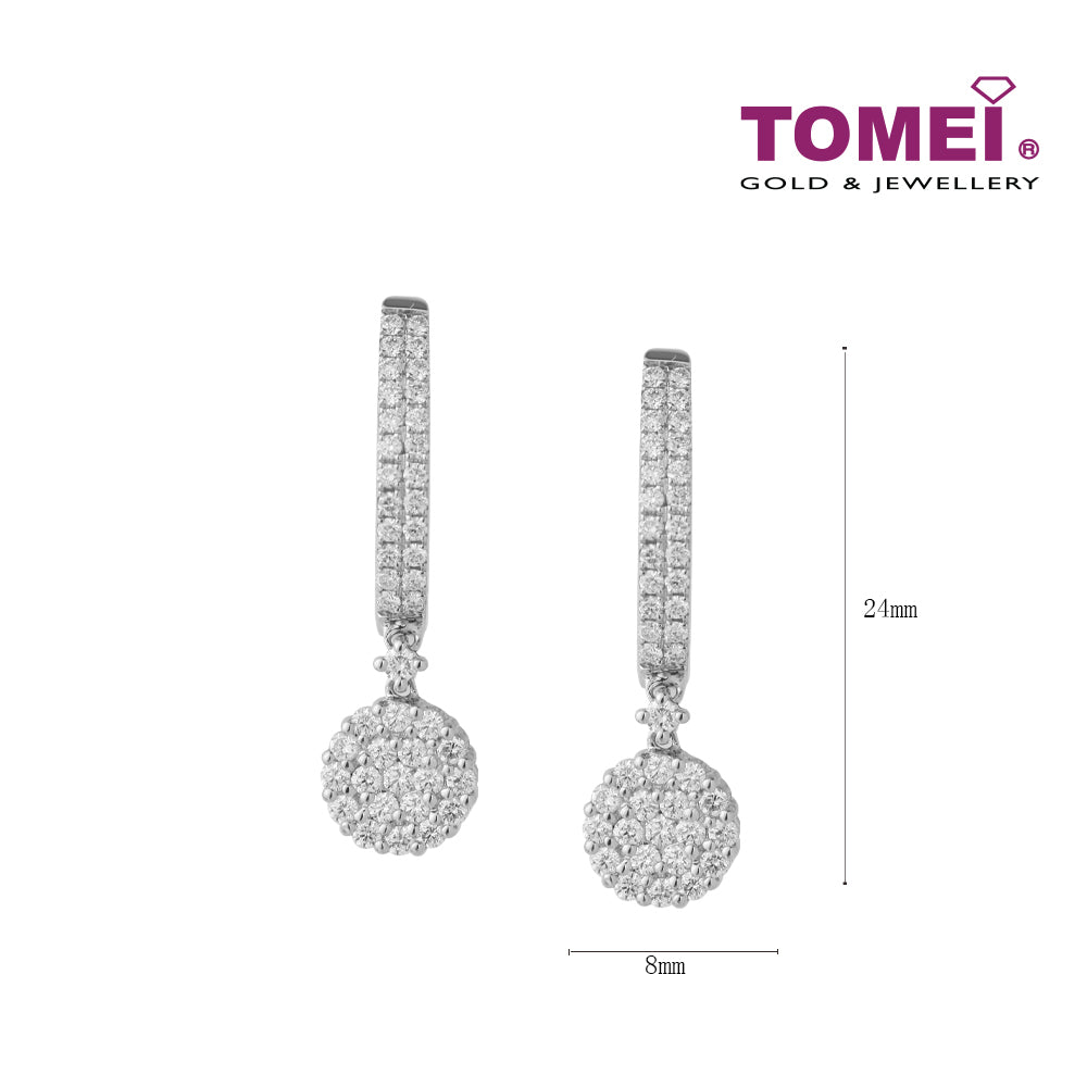 TOMEI Diamond Loop Earrings, White Gold 750 (E1068)