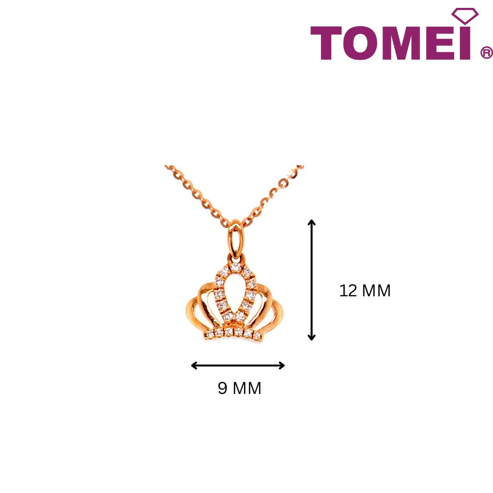 TOMEI Princess Crown Diamond Necklace, Rose Gold 750
