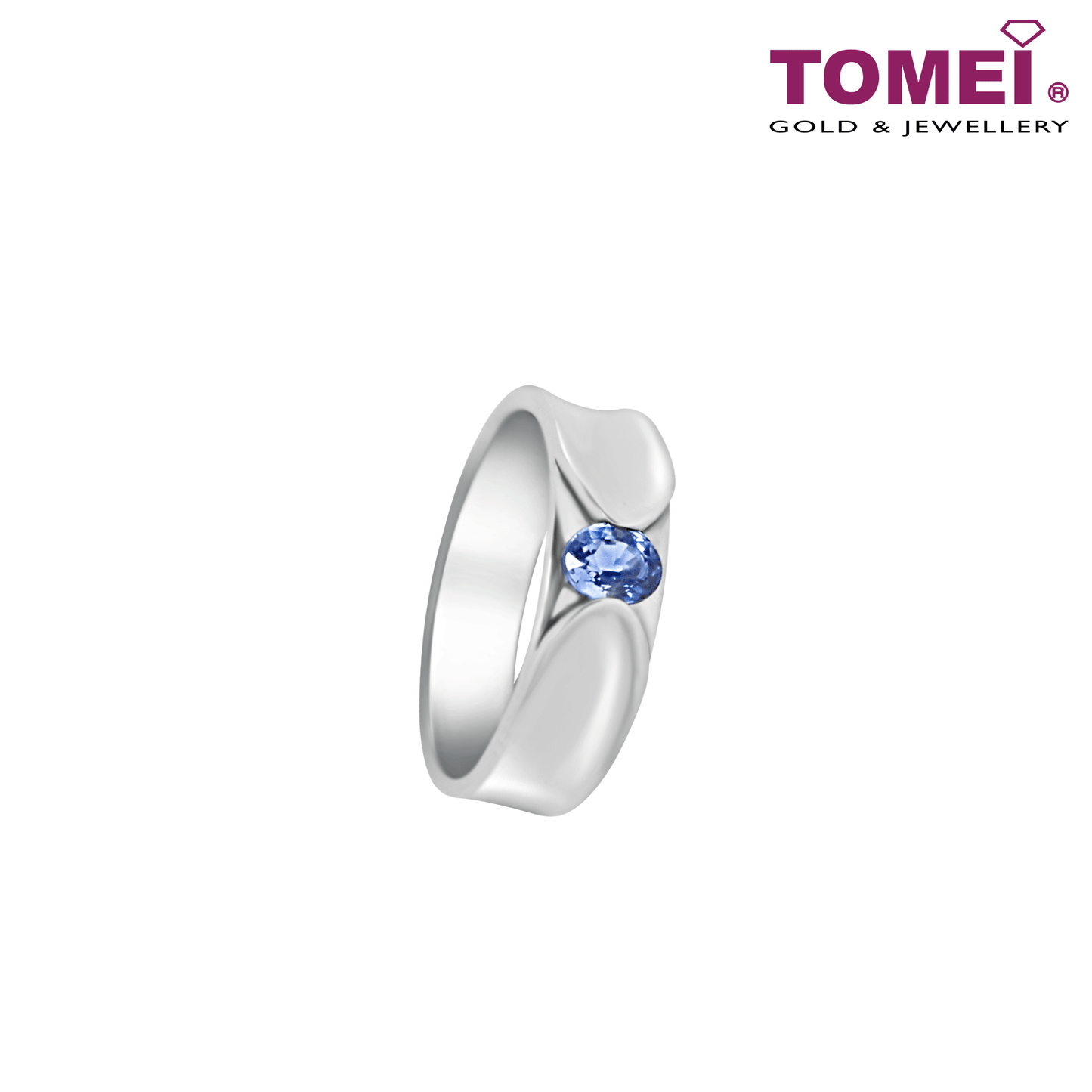 TOMEI Homme Series, Ring with Sapphire Sophistication, Silver 925 + Palladium (HOM-R2536)