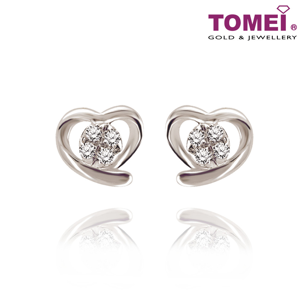 Hold My Heart Earrings | Tomei White Gold 585 (E1753)
