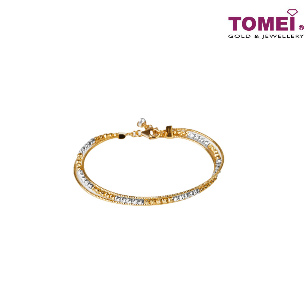 TOMEI Bravura in Dual Spectacularity Bangle, Yellow Gold 916