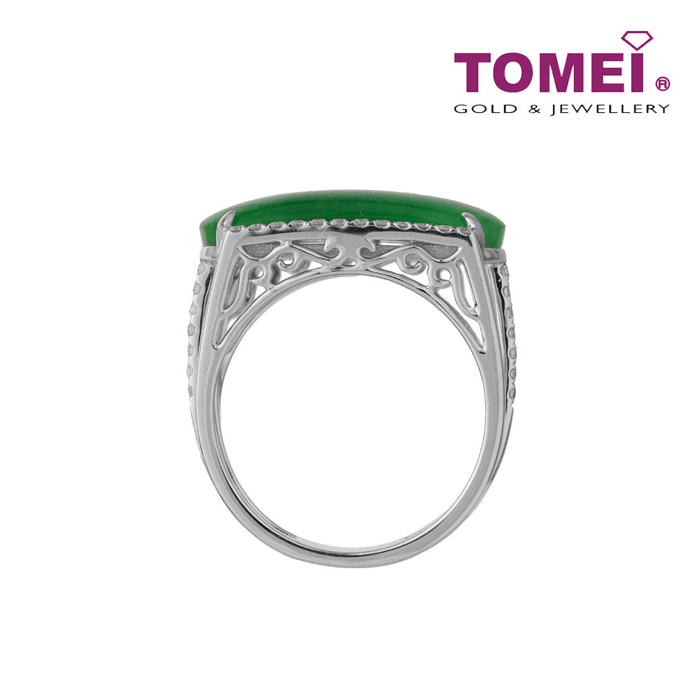 TOMEI Ma An Jade Diamond Ring, White Gold 750 (BR00563)