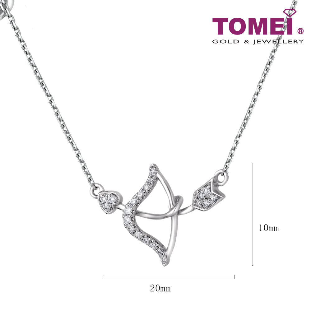 TOMEI Cupid's Arrow Diamond Necklace, White Gold 375