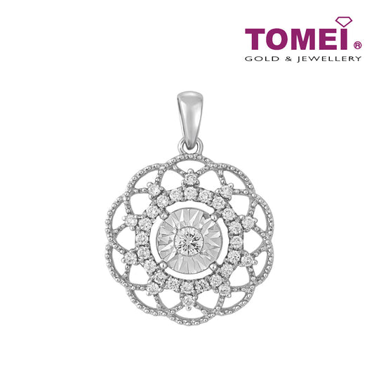 TOMEI Koleksi Endora Diamond Pendant, White Gold 750