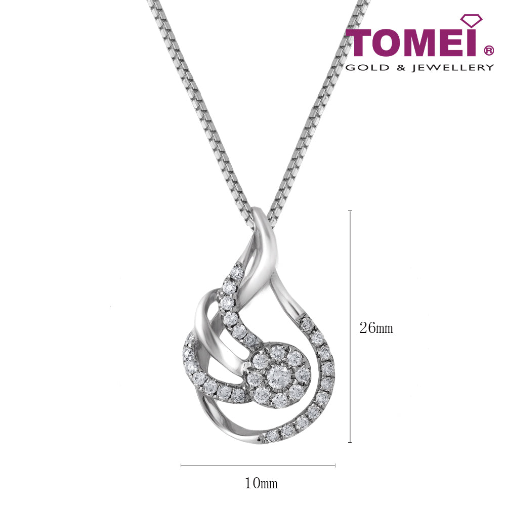 TOMEI Diamond Pendant Set, White Gold 375 & 585 (P4409)