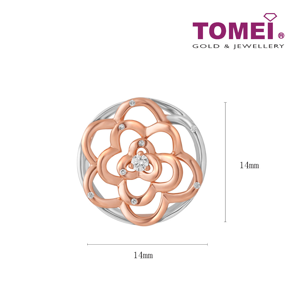 TOMEI Diamond Pendant Set, White+Rose Gold 585 (14K) (P6276WR)