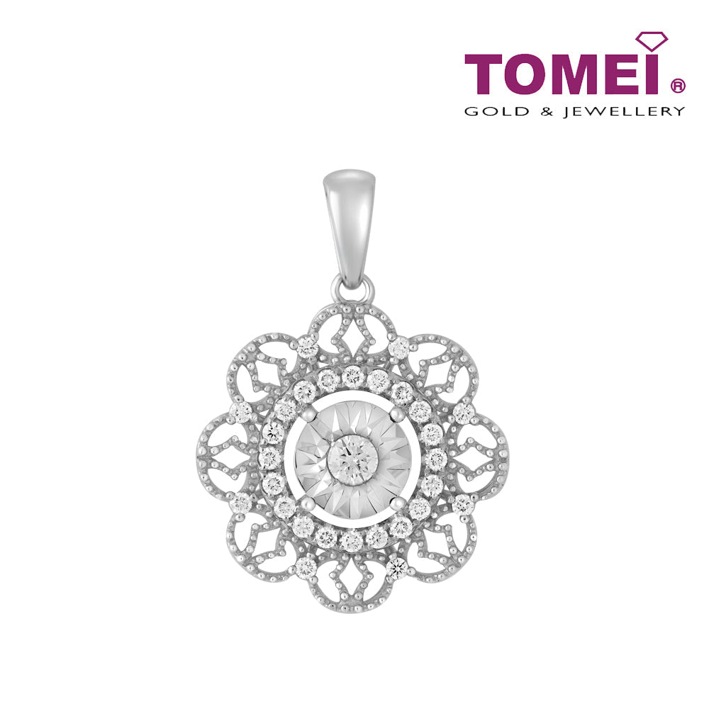 TOMEI Koleksi Endora Diamond Pendant, White Gold 750