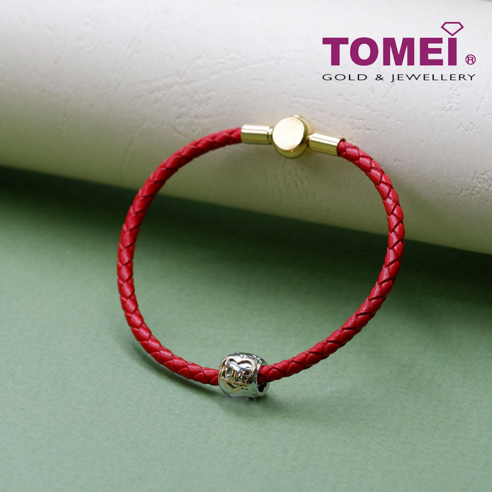 TOMEI Heart to Love Charm, White+Rose Gold 585