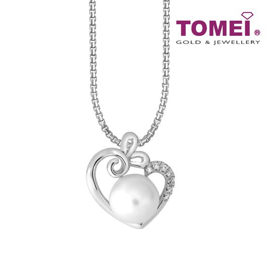 TOMEI Pearl Diamond Pendant Set, White Gold 375+585 (P2905V)